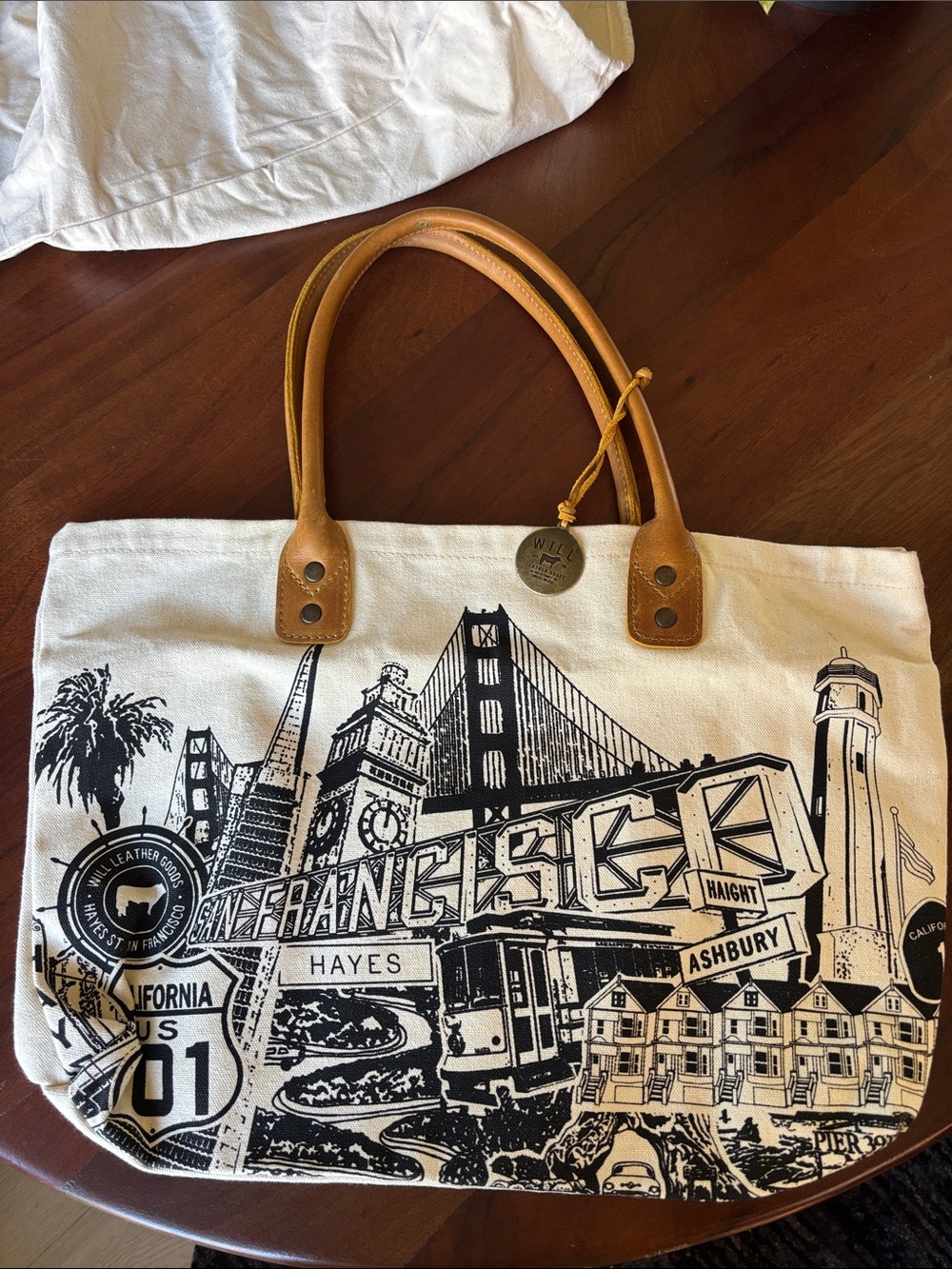 NWOT Will leather goods special edition San Francisco canvas tote
